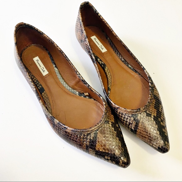 Massimo Dutti Shoes - Massimo Dutti snakeskin flats